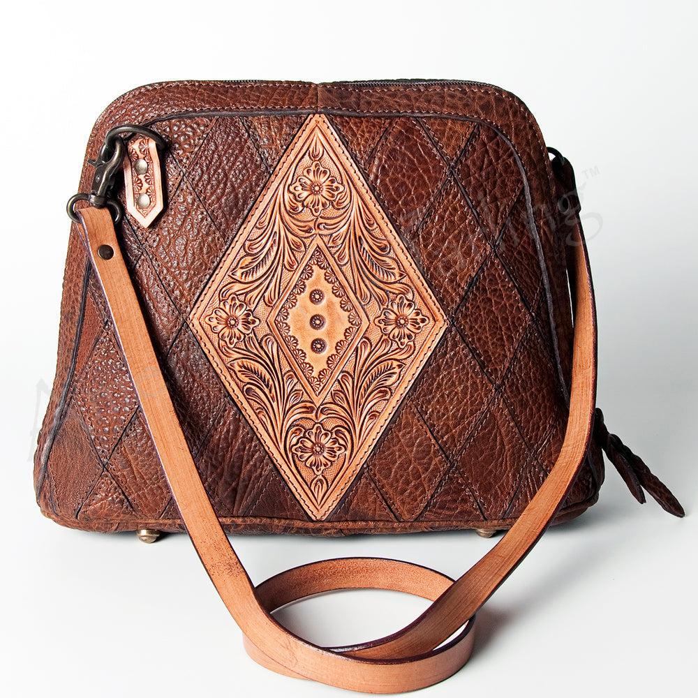 American Darling Hand-Tooled Genuine Leather Crossbody Bag