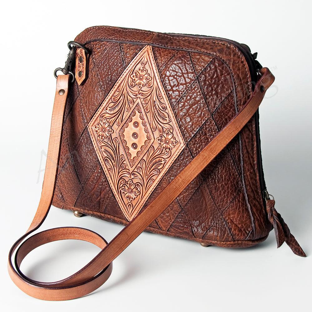 American Darling Hand-Tooled Genuine Leather Crossbody Bag