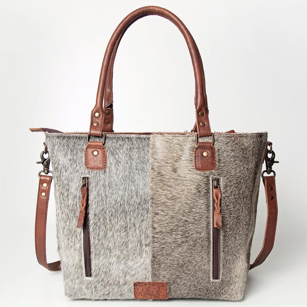 American Darling Hand-Tooled Hair-On Leather Tote