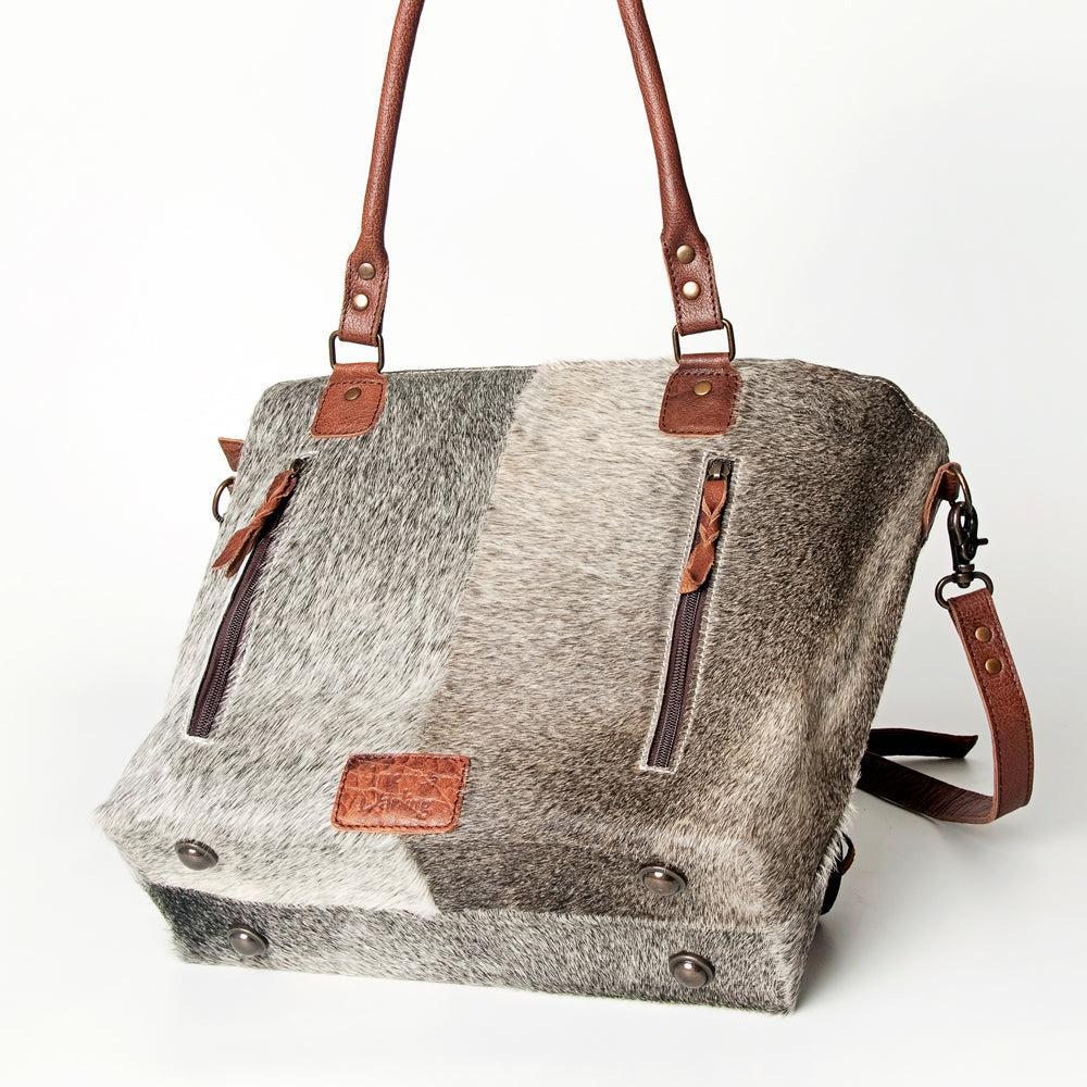 American Darling Hand-Tooled Hair-On Leather Tote