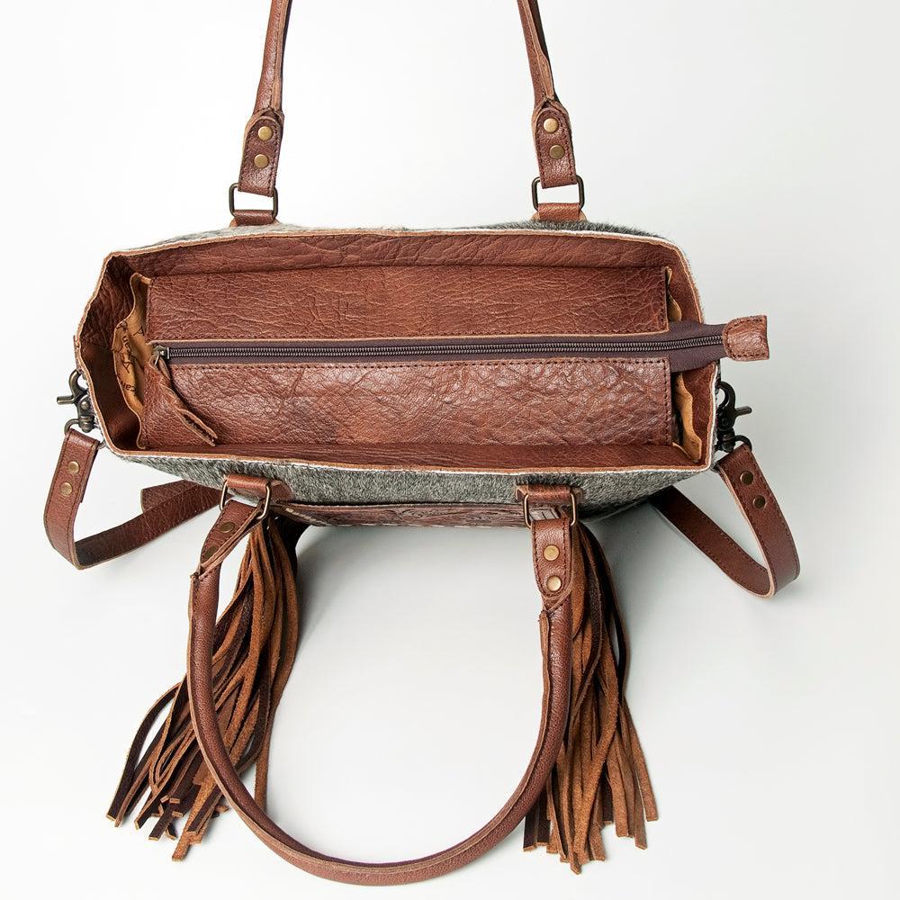American Darling Hand-Tooled Hair-On Leather Tote