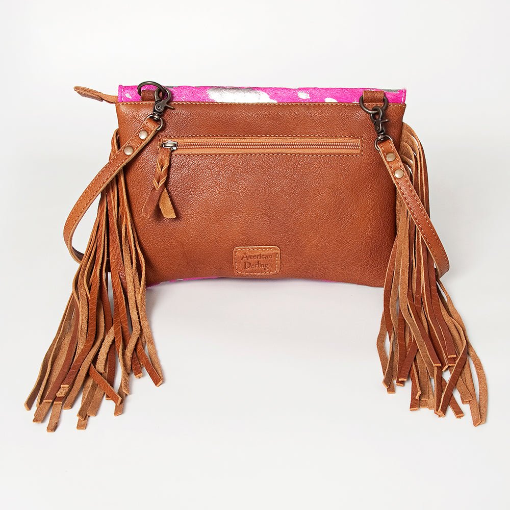 American Darling Hand-Tooled Hair-On Genuine Leather Clutch