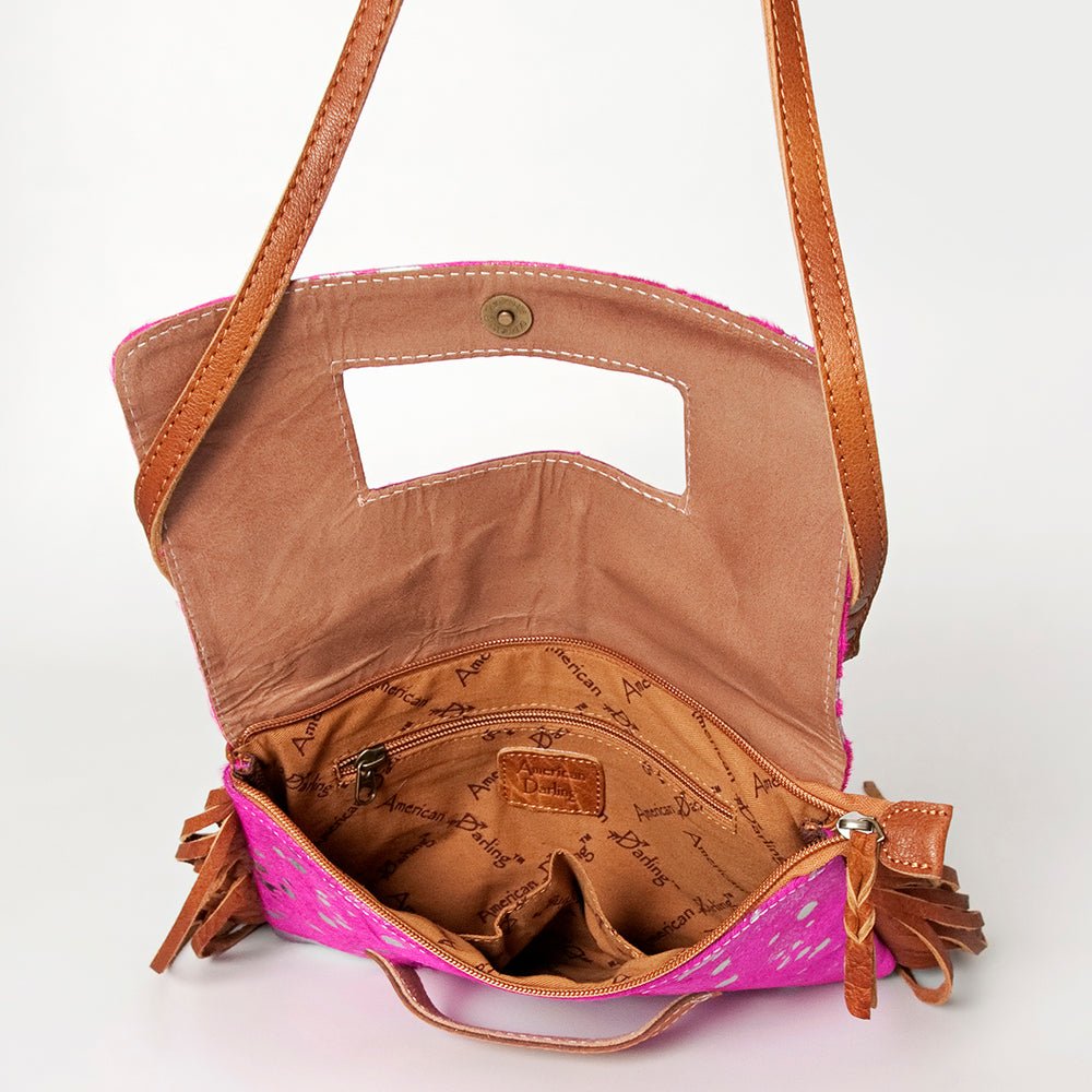 American Darling Hand-Tooled Hair-On Genuine Leather Clutch