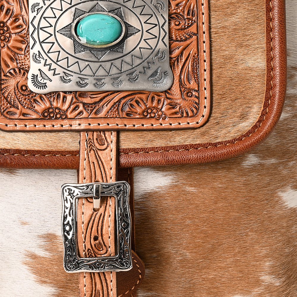 American Darling Hand Tooled Hair-On Genuine Leather