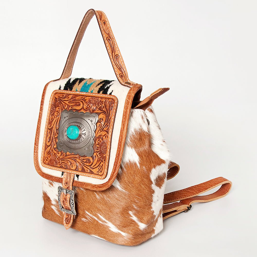 American Darling Hand Tooled Hair-On Genuine Leather