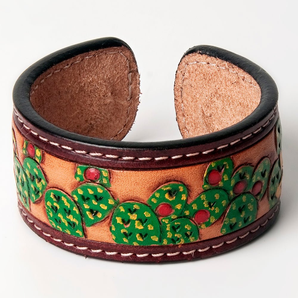 American Darling Bracelet Hand Tooled Carved Genuine Leather Women | Handmade Western Rustic