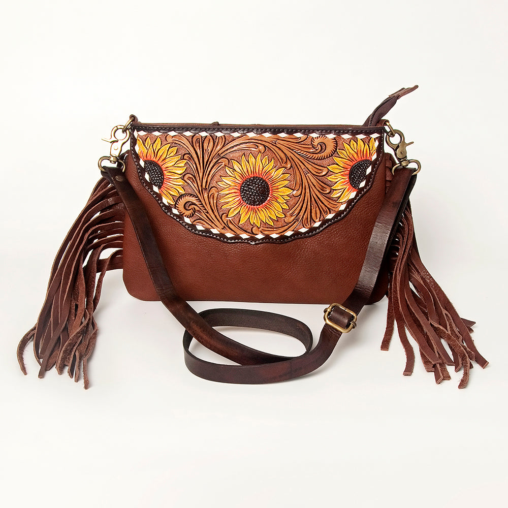 American Darling Hand-Tooled Genuine Leather Small Crossbody Bag