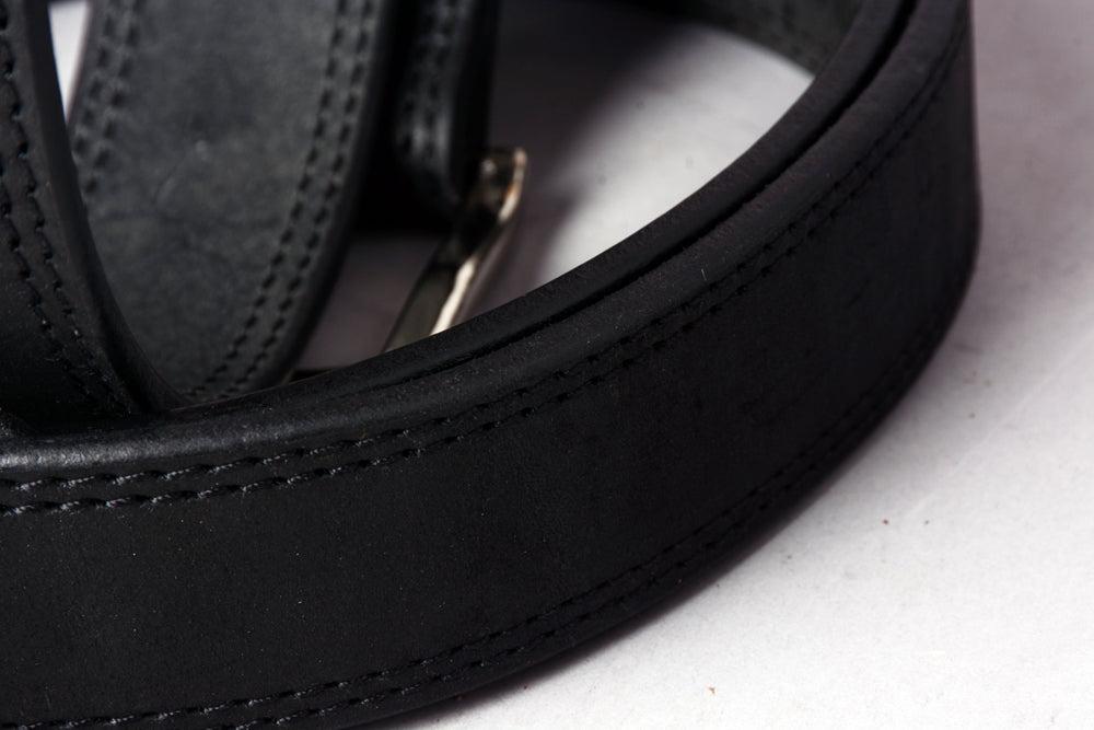 Hilason Western Buffalo Hide Leather Belt, Black