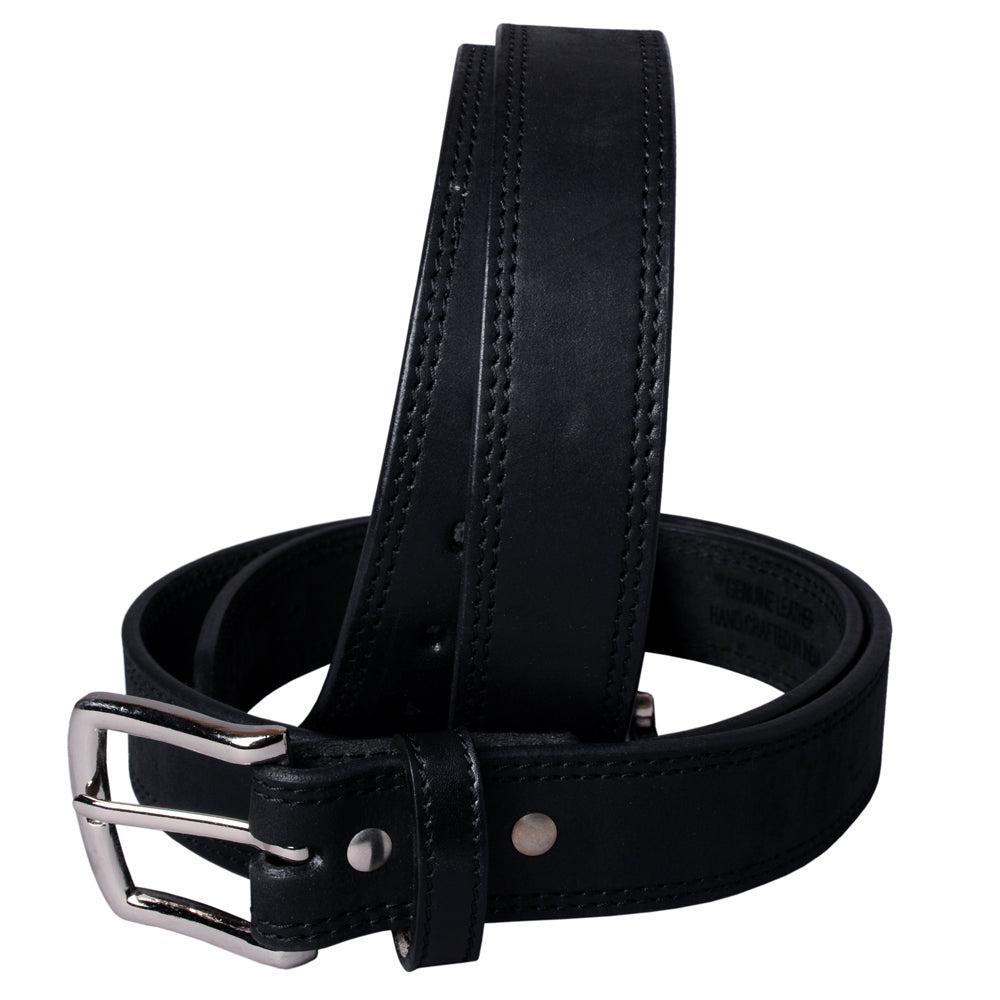 Hilason Western Buffalo Hide Leather Belt, Black