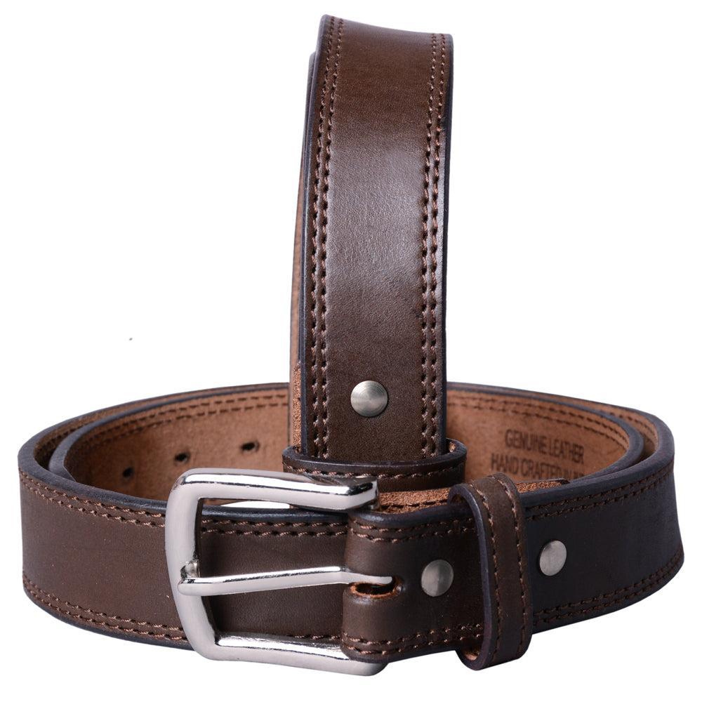 Hilason Western Full-Grain Buffalo Leather Belt, Brown