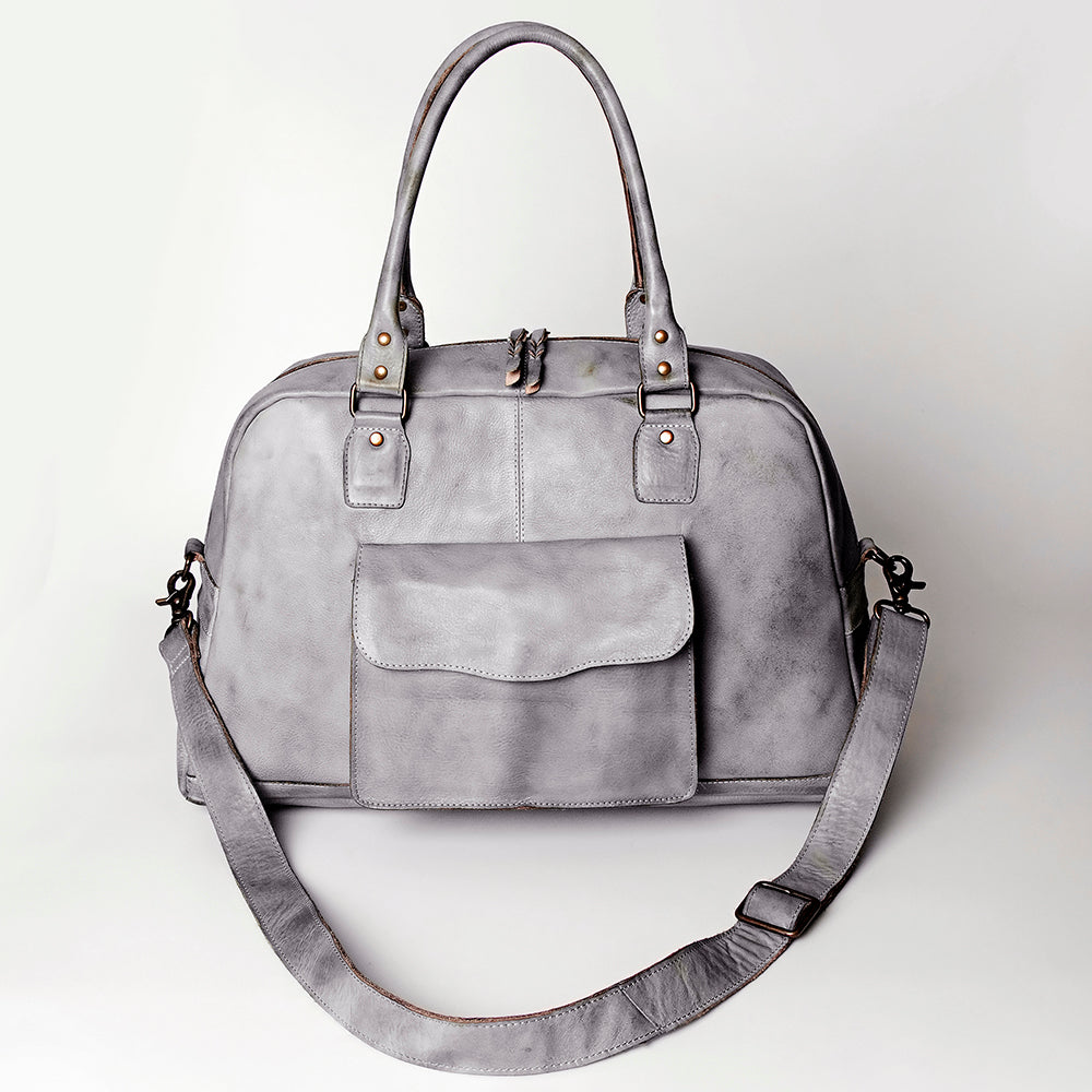 Never Mind Tote Vintage Handmade Genuine Cowhide Leather