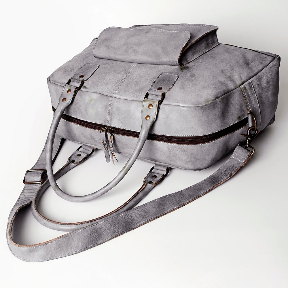 Never Mind Tote Vintage Handmade Genuine Cowhide Leather