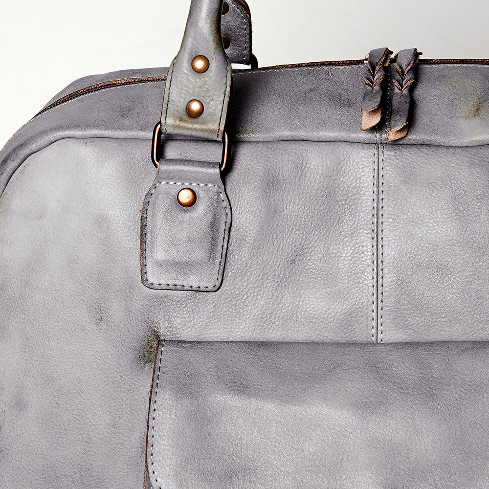 Never Mind Tote Vintage Handmade Genuine Cowhide Leather