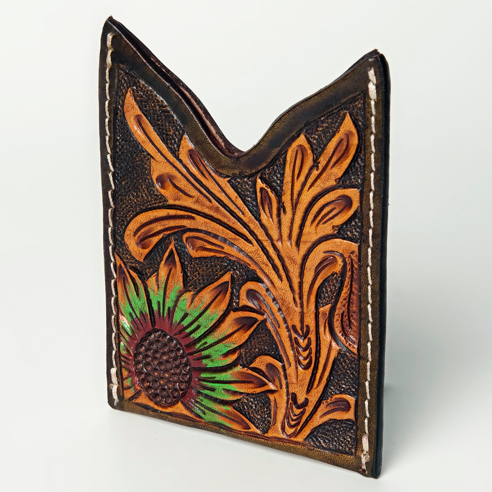 American Darling Card-Holder Hand Tooled Genuine Leather