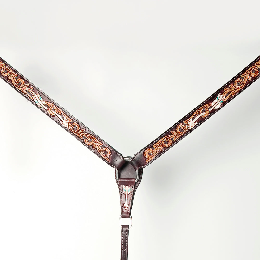 American Darling Western Horse Genuine Leather Breast Collar Brown