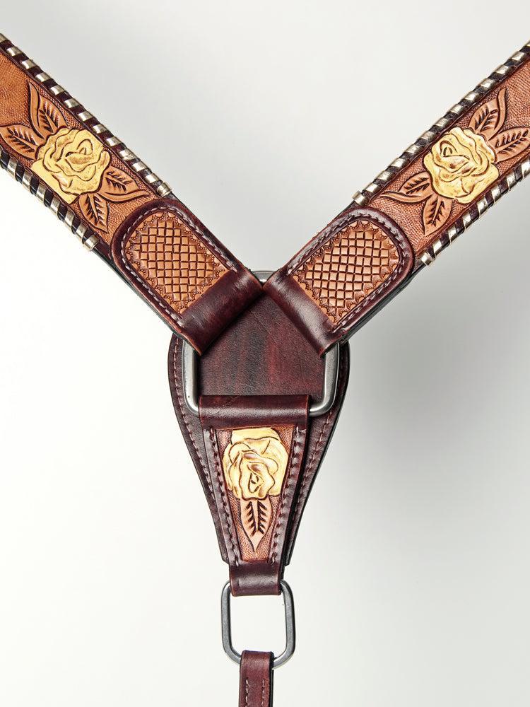 AMERICAN DARLING Western Horse Headstall Breast Collar Set American Leather