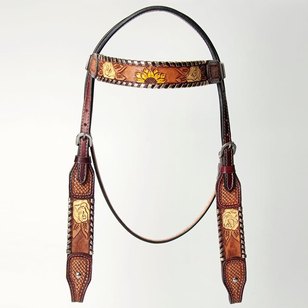 AMERICAN DARLING Western Horse Headstall Breast Collar Set American Leather