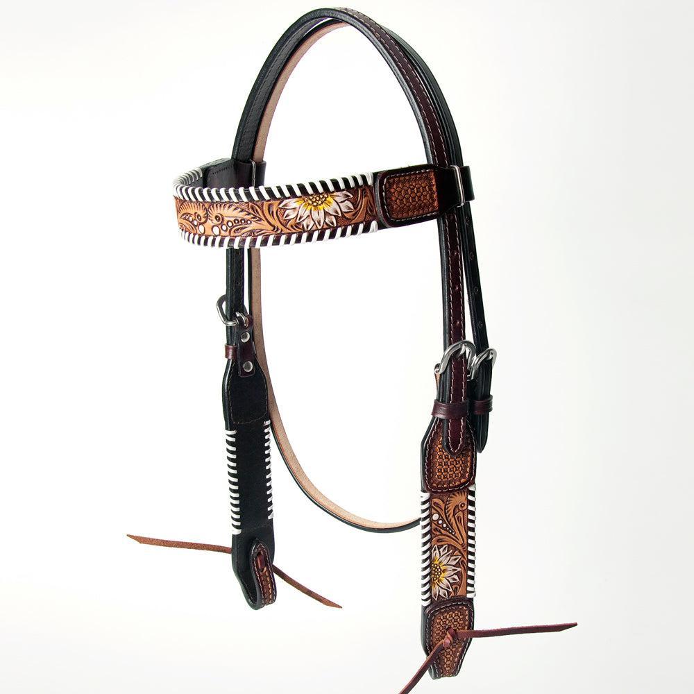 AMERICAN DARLING Western Horse Headstall Breast Collar Set American Leather