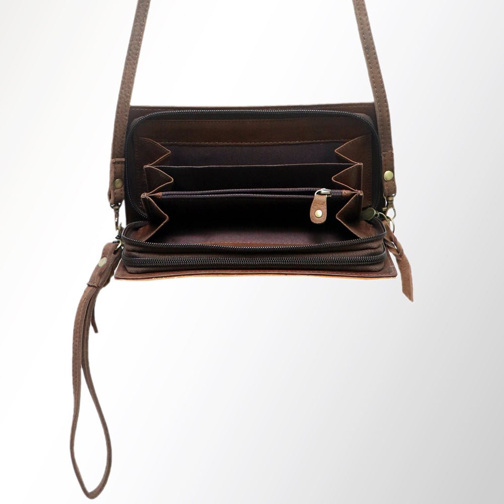 American Darling Organiser Hair-On Hand Tooled Genuine Leather
