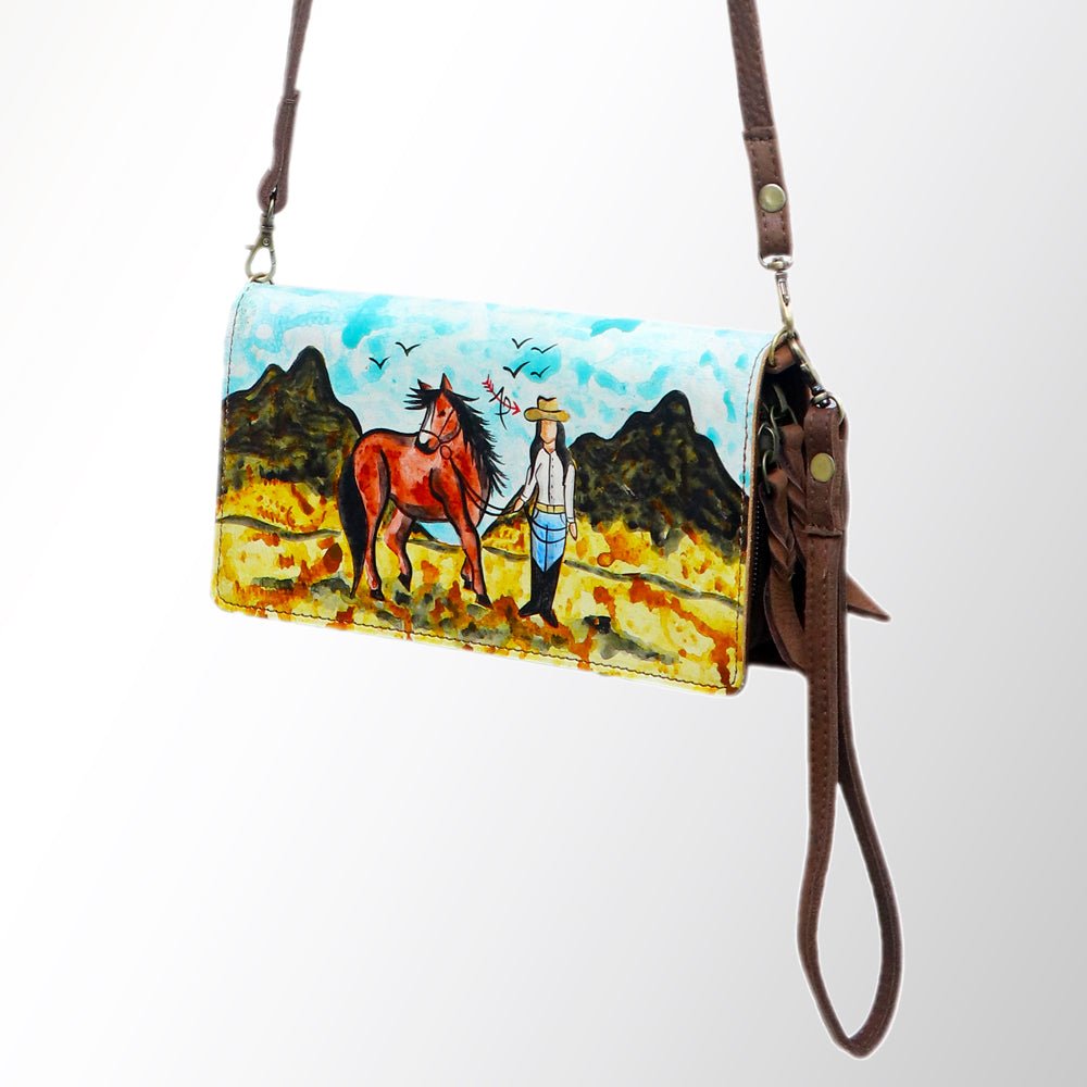American Darling Organiser Hair-On Hand Tooled Genuine Leather