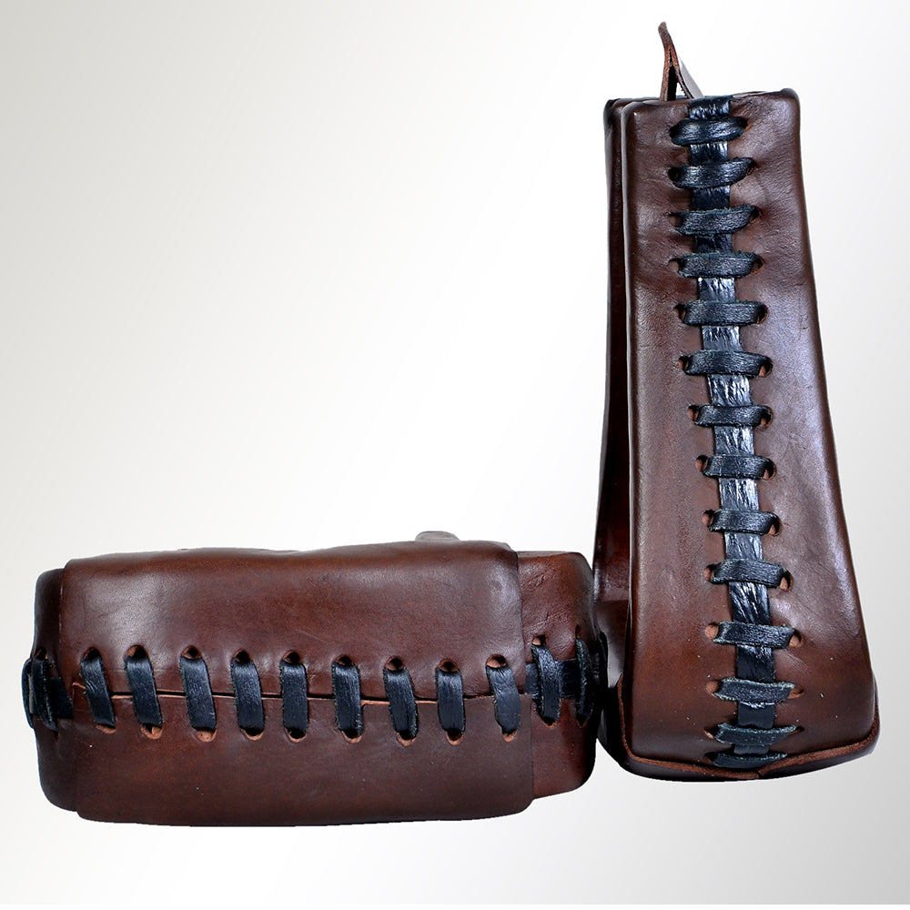 HILASON Horse Western Saddle Leather Stirrups Pair | for Barrel Racing Horses