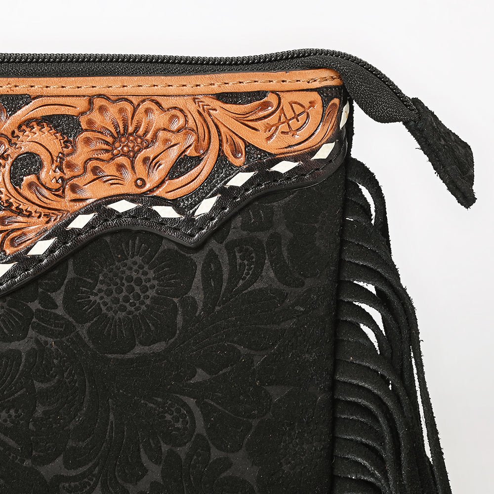 American Darling Western Small Crossbody Bag – Genuine Hair-On Cowhide Leather with Fringes, Adjustable Strap, Handcrafted in Texas