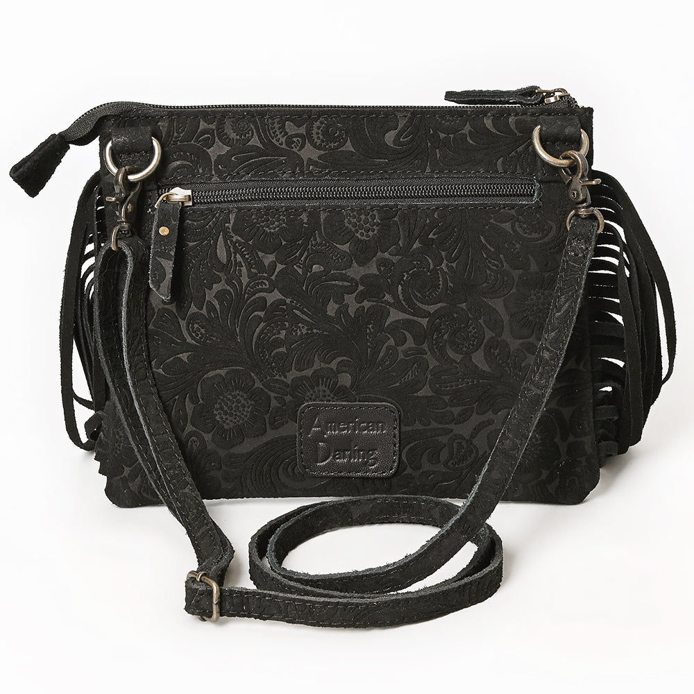 American Darling Western Small Crossbody Bag – Genuine Hair-On Cowhide Leather with Fringes, Adjustable Strap, Handcrafted in Texas
