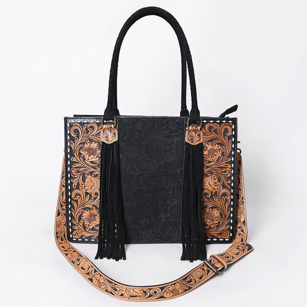 American Darling Briefcase Hand Tooled Hair On Genuine Leather Western Women Bag Handbag | for Cute Laptop