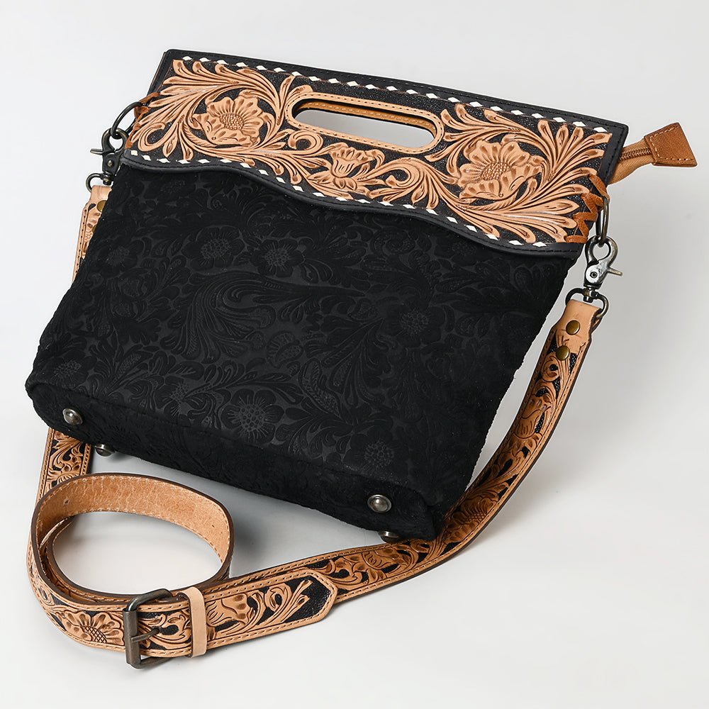 American Darling Clutch Hand Tooled Hair-On Genuine Leather
