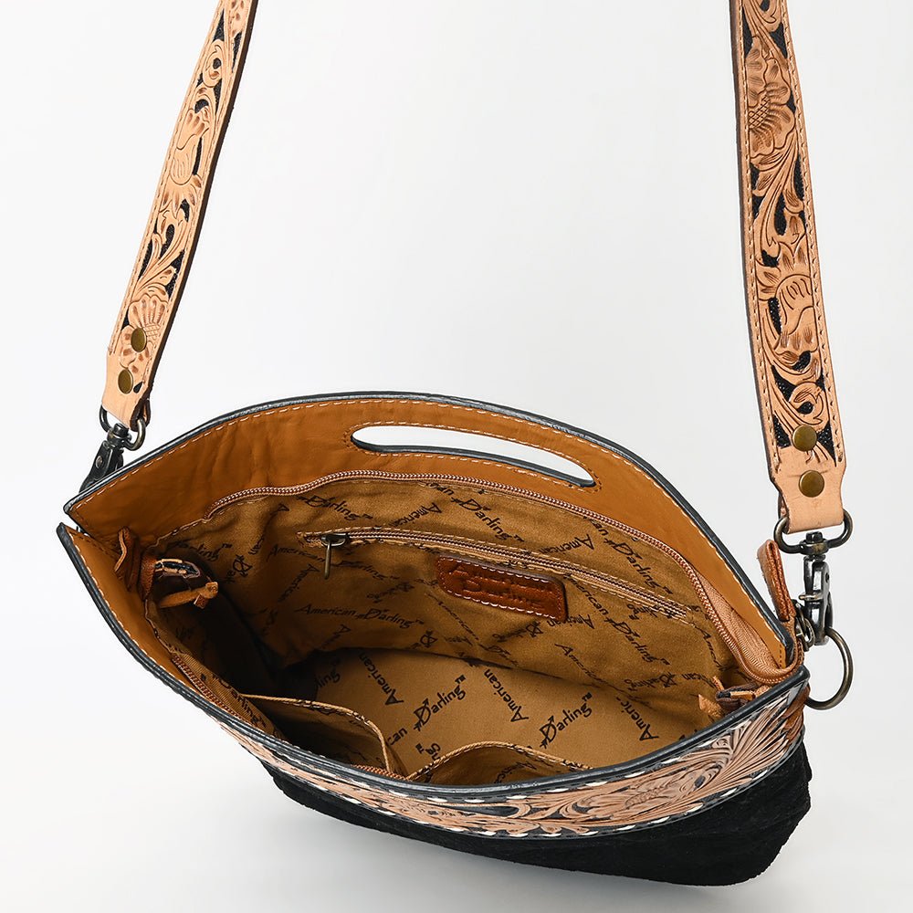 American Darling Clutch Hand Tooled Hair-On Genuine Leather