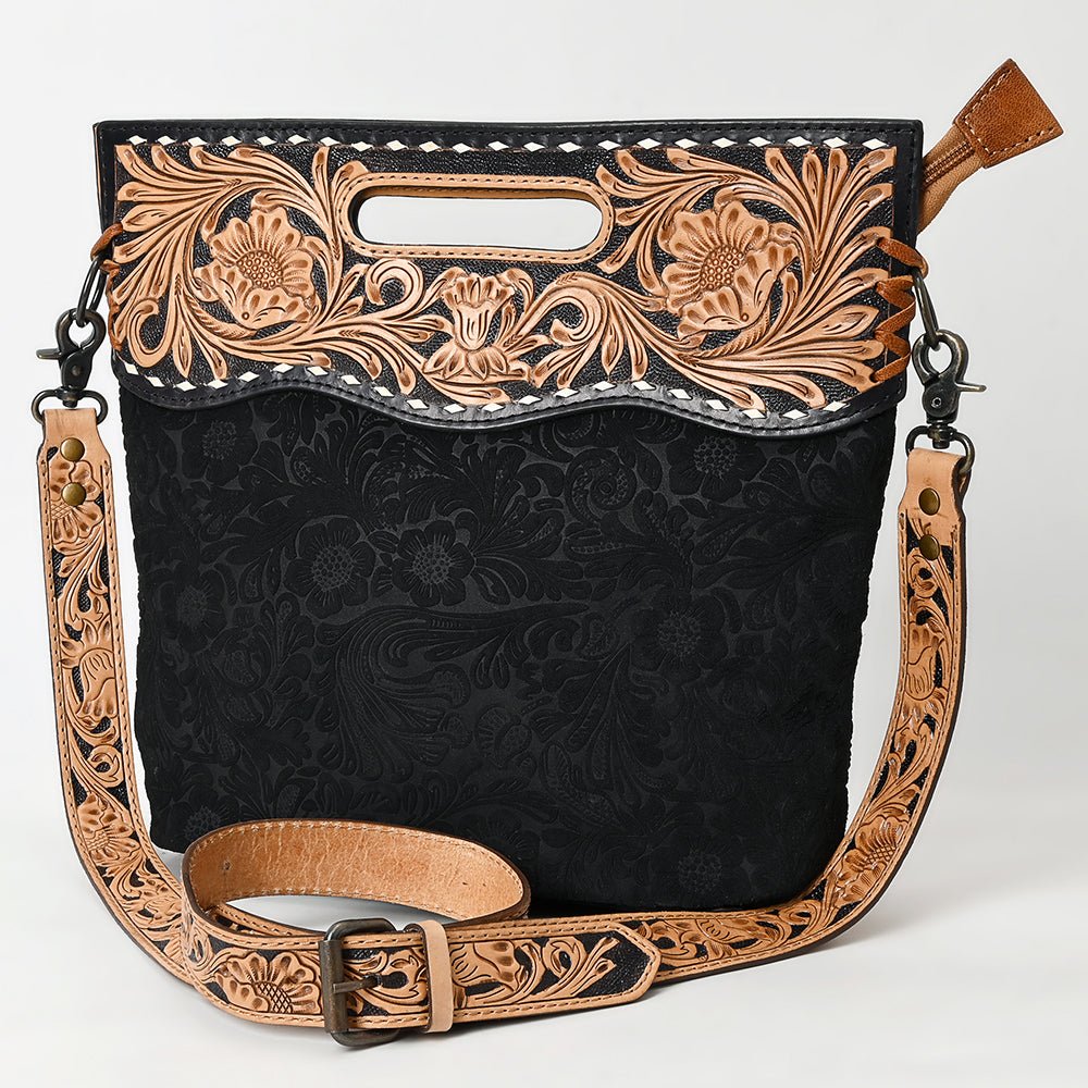 American Darling Clutch Hand Tooled Hair-On Genuine Leather