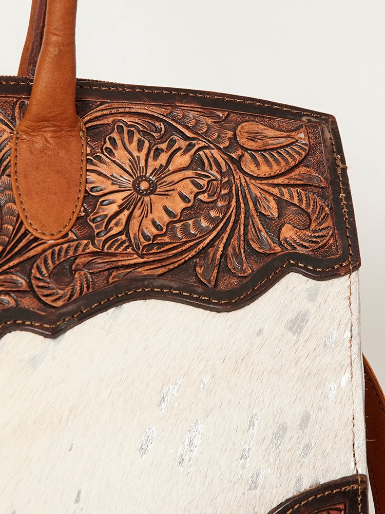 American Darling Duffel Hand Tooled Hair-On Genuine Leather