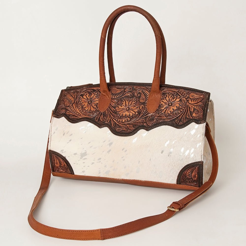 American Darling Duffel Hand Tooled Hair-On Genuine Leather