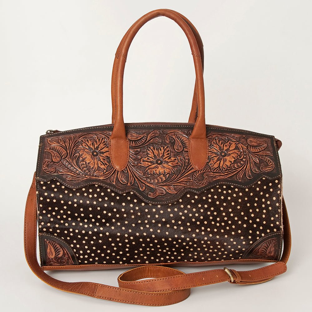 American Darling Duffel Hand Tooled Hair-On Genuine Leather