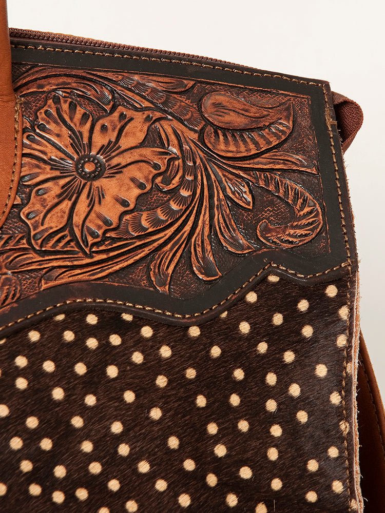 American Darling Duffel Hand Tooled Hair-On Genuine Leather