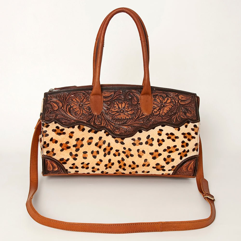 American Darling Duffel Hand Tooled Hair-On Genuine Leather