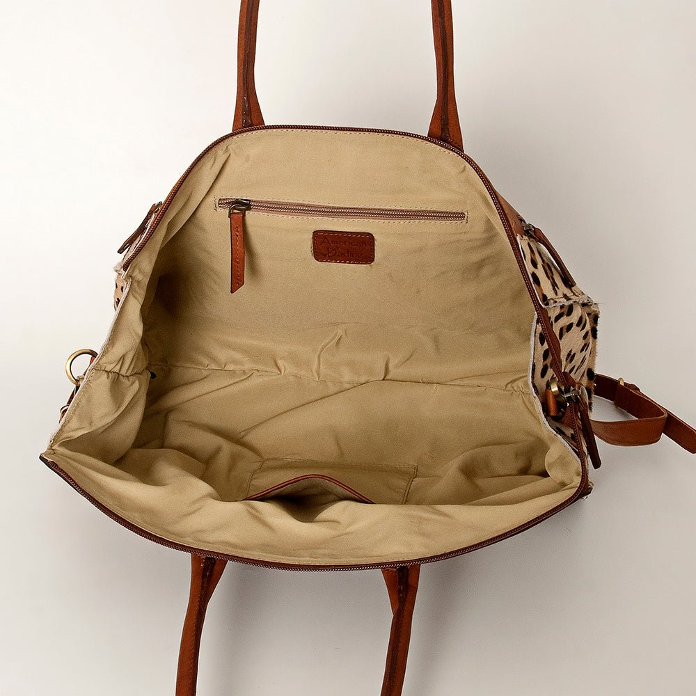 American Darling Duffel Hand Tooled Hair-On Genuine Leather