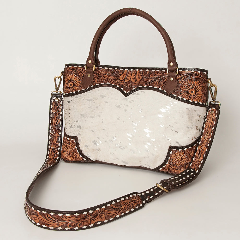 American Darling Tote Hand Tooled Hair on Genuine Leather Western Women Bag Handbag Purse | Travel Bags College Casual