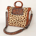 American Darling Tote Hand Tooled Hair-On Genuine Leather
