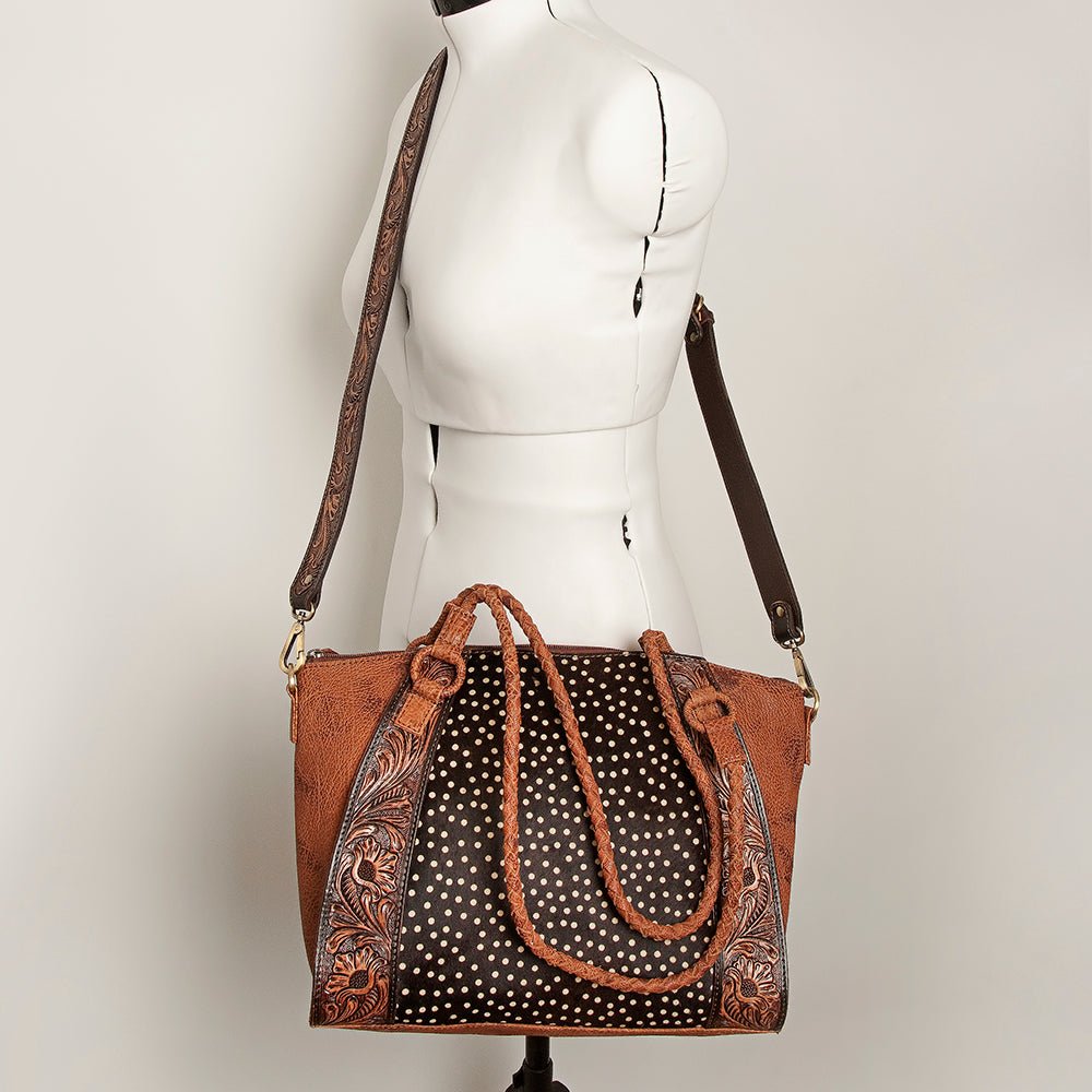 American Darling Tote Hand Tooled Genuine Leather