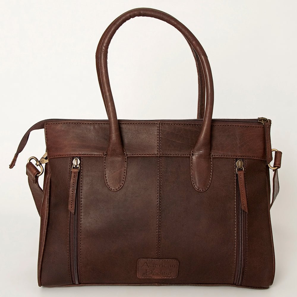 American Darling Tote Hand Tooled Hair-On Genuine Leather