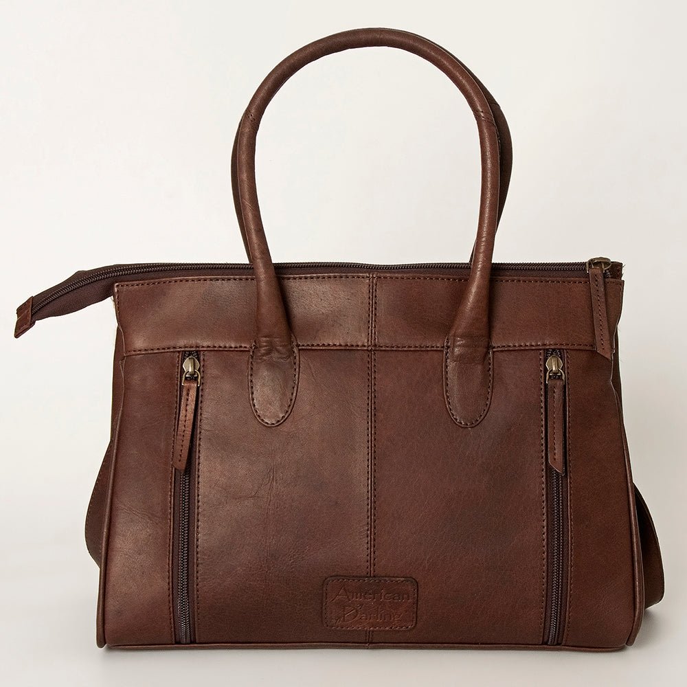 American Darling Tote Hand Tooled Hair-On Genuine Leather