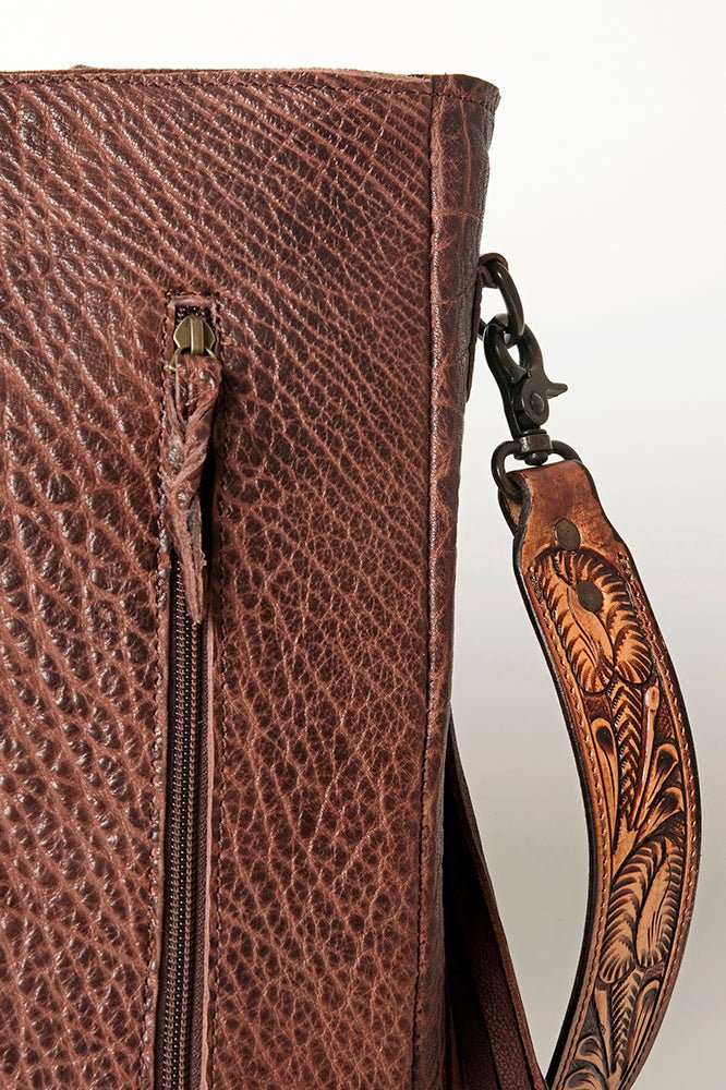 American Darling Large Crossbody Hand Tooled Hair-On Genuine Leather