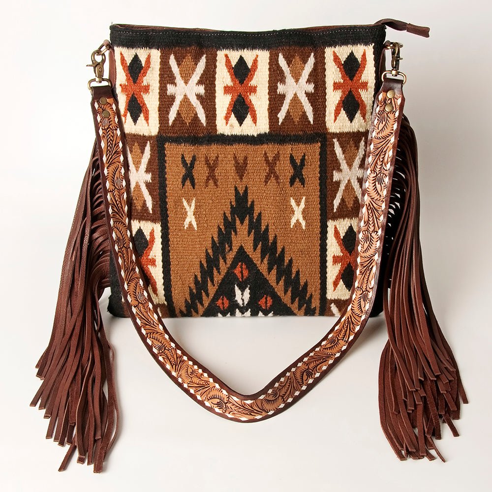 American Darling Large Crossbody Saddle Blanket Genuine Leather