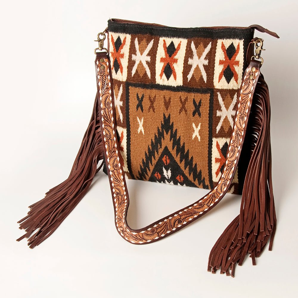 American Darling Large Crossbody Saddle Blanket Genuine Leather