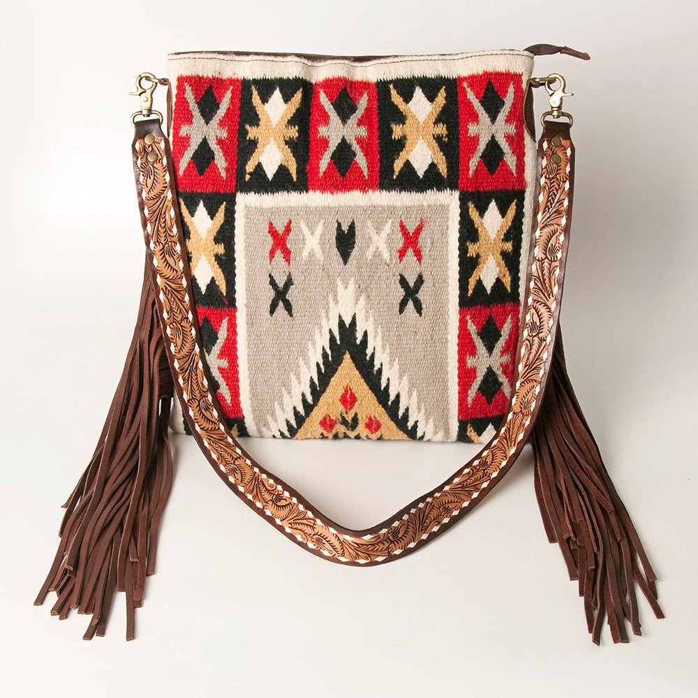 American Darling Large Crossbody Saddle Blanket Genuine Leather