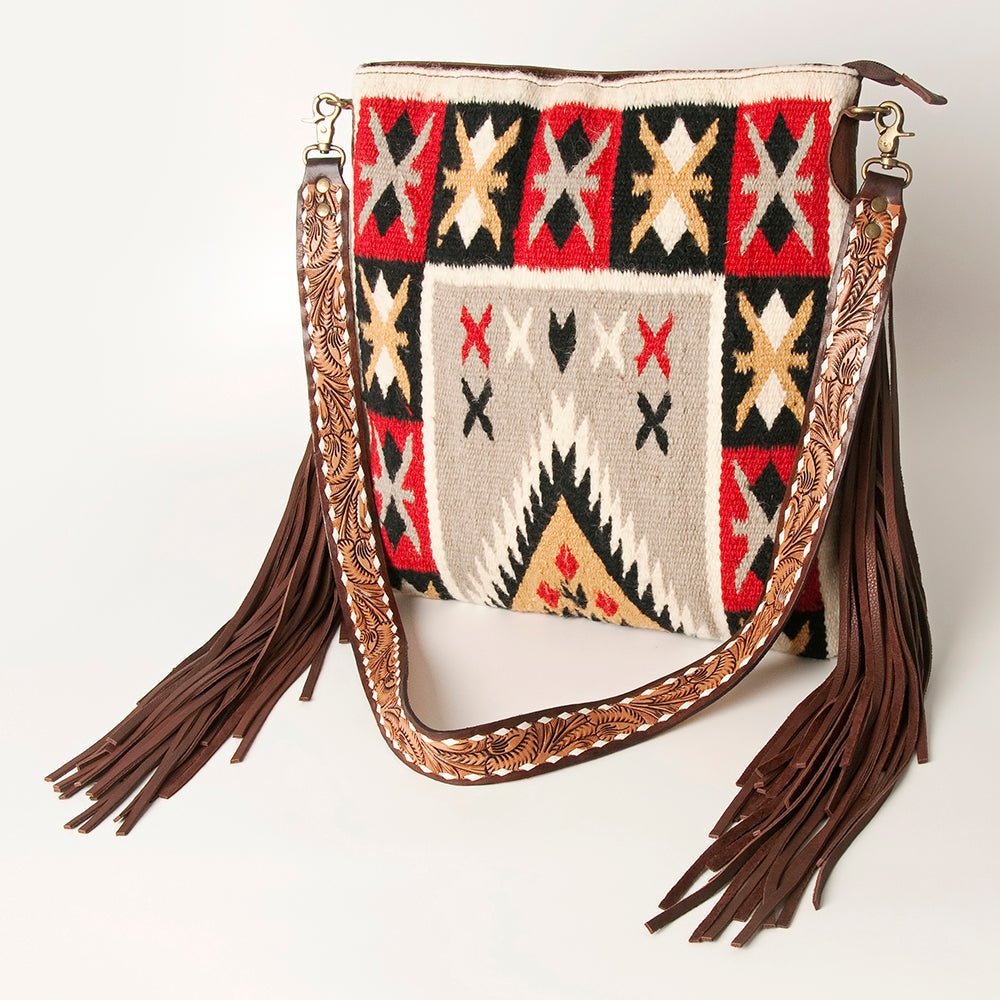American Darling Large Crossbody Saddle Blanket Genuine Leather