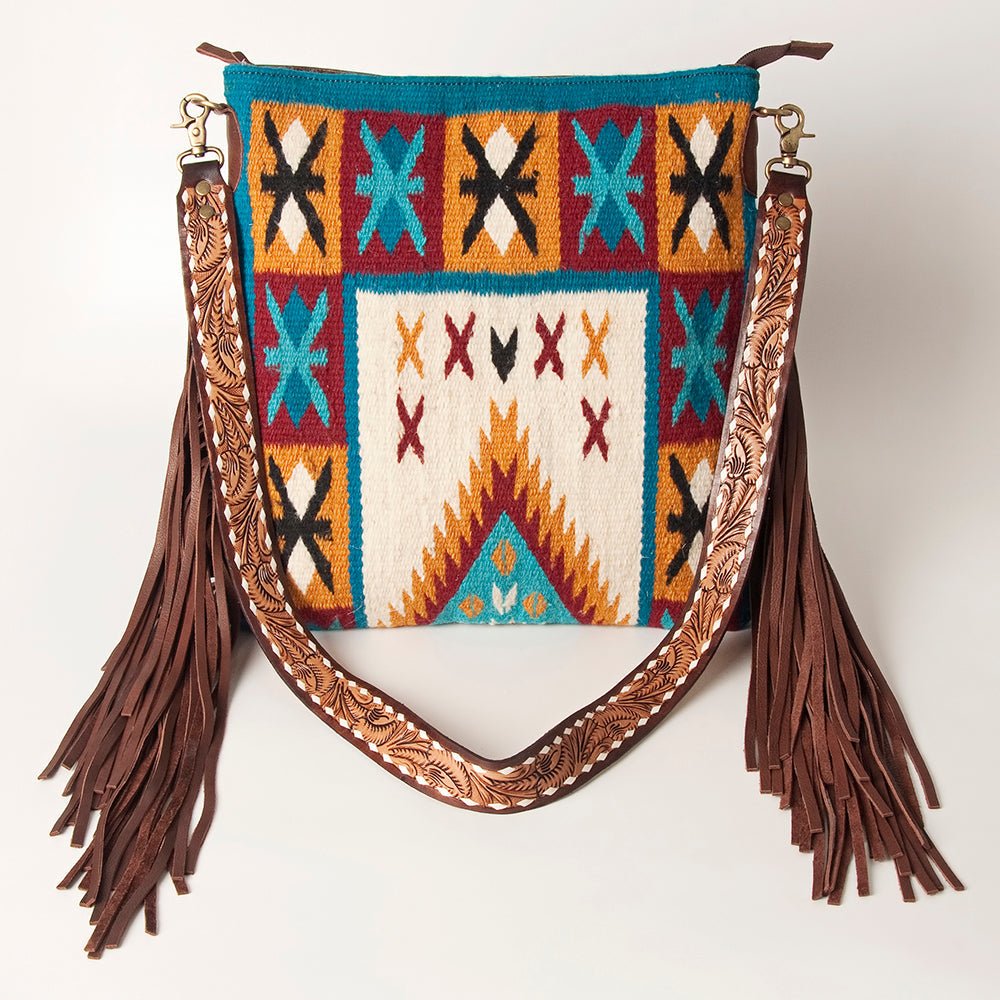 American Darling Large Crossbody Saddle Blanket Genuine Leather