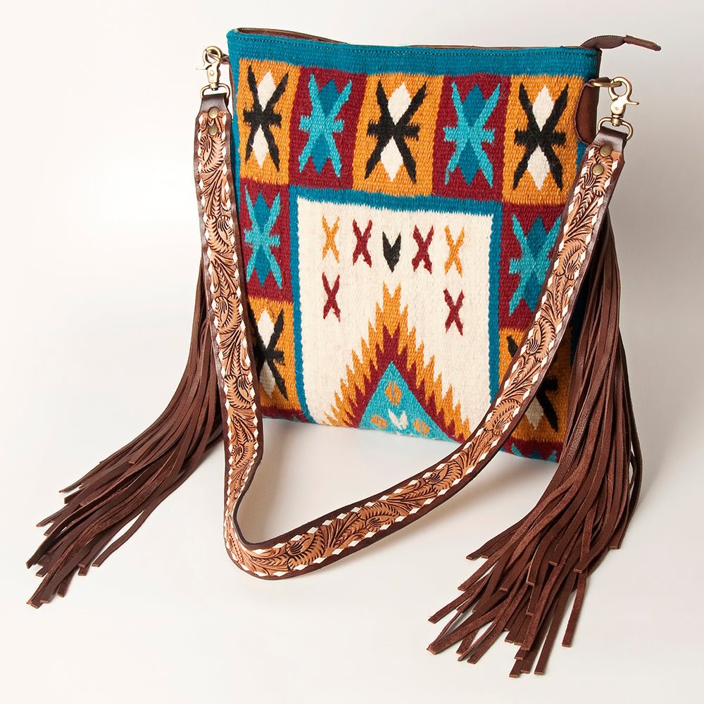 American Darling Large Crossbody Saddle Blanket Genuine Leather