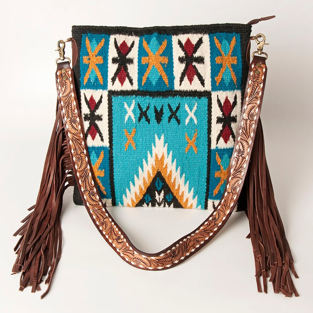 American Darling Large Crossbody Saddle Blanket Genuine Leather